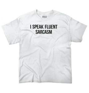 I Speak Fluent Sarcasm Funny Rude Joke Gift Youth Crewneck T Shirts Boy or Girl - Picture 1 of 6
