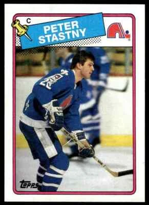 1988-89 TOPPS NHL HOCKEY Trading Card #22 - PETER STASTNY, Quebec Nordiques - Image 1 of 2