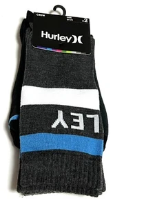 Hurley Kids Crew Socks Multicolor 2 Pack Size 5Y - 7Y - Picture 1 of 4