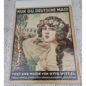 Antique Nur Du Deutsche Maid (Only You German Maid) Sheet Music Otto Witzel 1927 - Picture 1 of 6