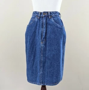 Vintage Denim Wiggle Skirt Made In Morocco 80s Jean Pencil Skirt western pinup - Bild 1 von 11