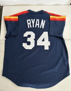 Nolan Ryan Signed Navy Mitchell & Ness Houston Astros Replica Jersey Fanatics - Picture 1 of 7