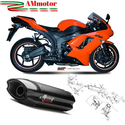 Mivv Kawasaki ZX-6 R 08 2008 Pot Echappement De Moto Suono Black Silencieux - Photo 1/2