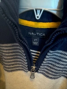 nautica sweater color blue kids boys size 2T excellent condition - Picture 1 of 3