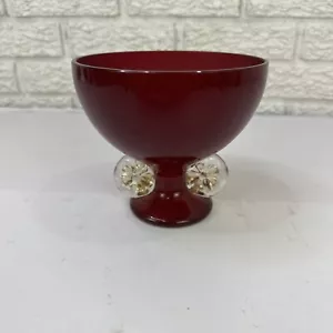Vintage Murano Glas Alfredo Barbini roter Kelch signiert Rarität selten - Bild 1 von 6