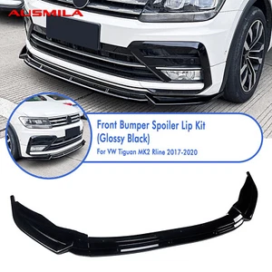Front Bumper Spoiler Splitter Lip Kit For VW Tiguan MK2 R Line 2017-2020 Black - Picture 1 of 10