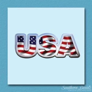 Bandiera americana USA - adesivo decalcomania vinile - c194 - 5" x 2" - Foto 1 di 1