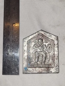 Antique Traditional Indian Half Silver Plaque God Shiva Worrier Virabhadra # - Picture 1 of 3