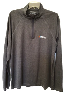 Nascar Fanatics Gray 1/2 zip pullover size large preowned - Picture 1 of 4
