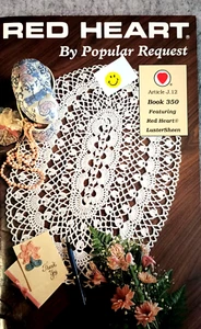 Clark 350 BY POPULAR REQUEST crochet 20pg 6 mixed design booklet 1990 Red Heart - Picture 1 of 7