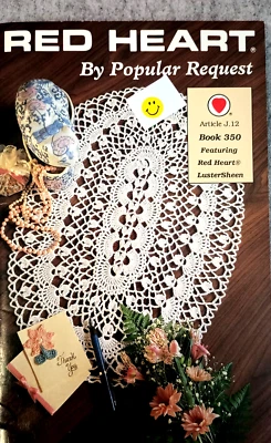Clark 350 BY POPULAR REQUEST crochet  20pg 6 mixed design booklet 1990 Red Heart - Image 1 of 4