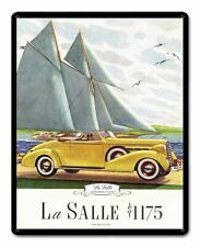 LA SALLE CONVERTIBLE COUPE CLASSIC CAR 15" HEAVY DUTY USA MADE METAL DECOR SIGN