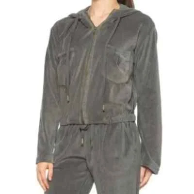 Young Fabulous and Broke Women's Gray Jacket Velour Fritzy Hoodie Medium NWT - Изображение 1 из 4