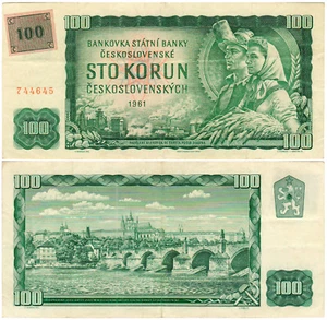 Czechoslovakia 100 Korun Československých P#91c (1961) Státní Banka VF - Picture 1 of 1