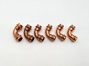 6 Pc Mueller PF 02722 Copper Fitting Elbow 90 Degree 1/2" Press x Press Plumbing - Picture 1 of 10