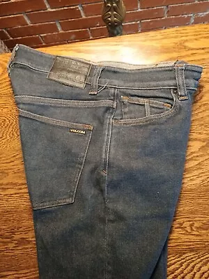 Volcom Solver Modern Straight Jeans Men’s Size 28 Blue Denim Dark Wash Pants - Image 1 of 4