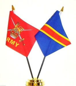 British Army & REME Double Friendship Table Flag Set - Bild 1 von 3
