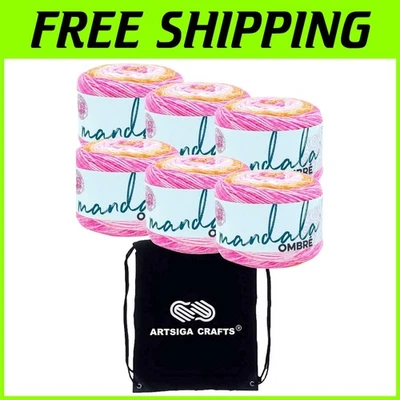 Mandala Ombre Serene Yarn - 6-Pack with Project Bag - Image 1 of 4