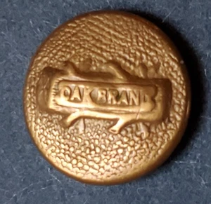 Bb 9/16" OAK BRAND (Log) Antique Wobble Shank Overall BUTTON - Picture 1 of 2
