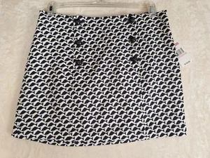 Vineyard Vines Womens 10 Skirt Geo Fish Jacquard Lined Blue White Mini Print  - Picture 1 of 10