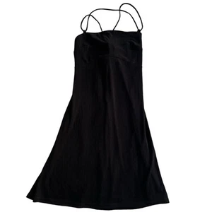 Free People Intimately Dress Medium Black Thin Strappy Tie Back Mini Dress NWT - Picture 1 of 8