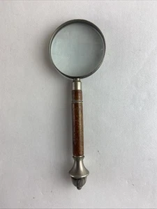 VTG Magnifying Glass Brass Wood Handle - Picture 1 of 5