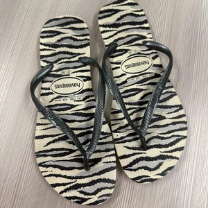 Havaianas Women's Flip Flops Sandals Silver Grey Womens 7/8 37/38 - Picture 1 of 8