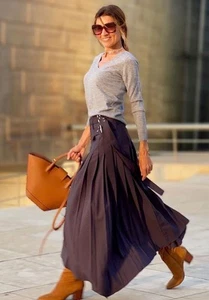 Zara ZW Collection Wrap Asymmetric Skirt Brown Size M 7967/010 - Picture 1 of 8