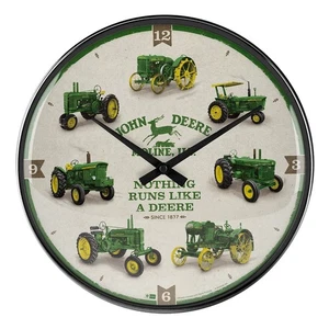 Reloj de Pared John Deere Arte Nostálgico 31cm Marco de Metal Idea de Regalo Ventiladores de Tractor - Imagen 1 de 7