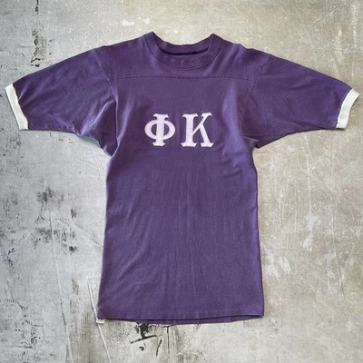 True Vintage 1970s Phi Kappa Fraternity Football Jersey Russell Gold Tag Logo - Image 1 of 4