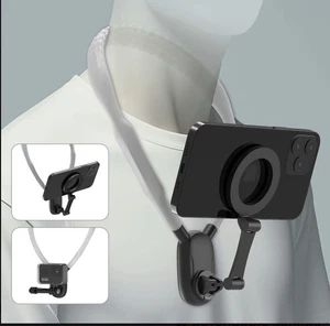 Support de cou magnétique pour téléphones, support de téléphone portable de cou POV/Vlog support selfie Han - Photo 1 sur 9