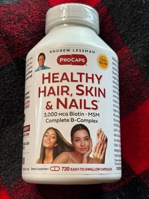 Andrew Lessman Hair Skin & Nails 3,000 MCG Biotin 720 Capsules Exp. 05/30/2028 - Image 1 of 4