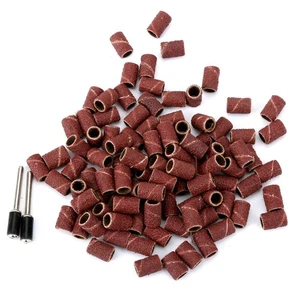 100PCs Drum Sanding Bands Sleeves 80 Grit Mandrel DIY Rotary Tool Accessory Kit - Picture 1 of 9