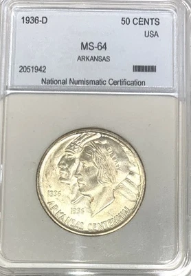 1936 D Arkansas  half dollar - RARE!  Under 10,000 minted - Image 1 of 4