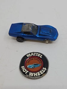 Vintage Hot Wheels Custom Corvette Red Line Blue Broken Front Wheels With Badge - Picture 1 of 9