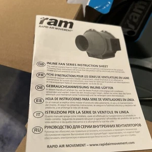 5 inch RAM Inline Mixed Flow UK Plug Hydroponics Grow Fan upto 840m3/hr - Picture 1 of 6