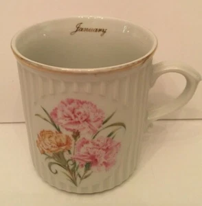 Duchcovsky Porzellan Kaffeetasse Januar Nelke Krone D Tschechoslowakei Böhmen - Bild 1 von 8