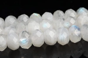 6x4MM Genuino Natural Arco Iris Piedra Lunar Grado A+ Rondelle Faccetadas Cuentas - Imagen 1 de 4