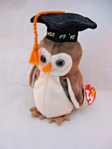 BEANIE BABY - "WISE" THE OWL - DOB MAY 31, 1997 - TAG ERRORS - RETIRED BUT NEW - Picture 1 of 12