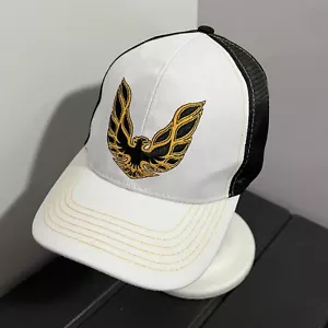 Pontiac Firebird Car White Black Gold Mesh Snapback Trucker Hat Adult OSFM - Picture 1 of 9