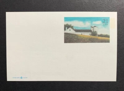 U.S. Stamps Scott #UX375. 21¢ White Barn Postal Card. MNH - Image 1 of 2