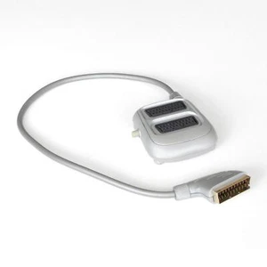 2fach Scart Umschalter Verteiler Splitter silber, Kabel 50cm, schaltbar - Bild 1 von 3