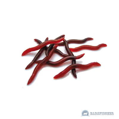 BEHR 15 Stück künstlicher ROTWURM, MISTWURM Gummi - 4cm, NEU