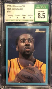James Harden 2009-10 Bowman ‘48 Blue ROOKIE RC /1948 #104 CSG 8.5 Comp To 9 Mint - Picture 1 of 6