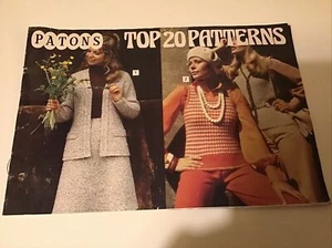 Vintage Patons Top 20 Patterns No.2 Knitting Album Booklet for the Whole Family - Foto 1 di 8