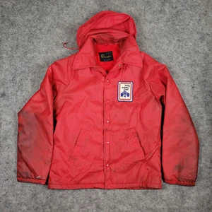 VTG 80s Champion Jacket Mens Large Indy Super Pull Racing Fleece Lined Snap Read - Picture 1 of 11