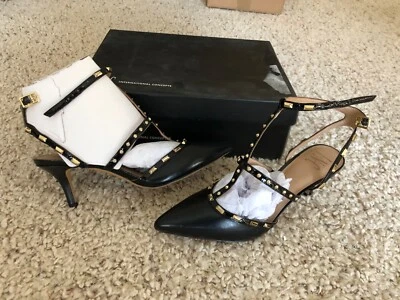 Women's INC International Concepts Macy's Black Strappy Heels Carmap Sz 7.5 NIB - Image 1 of 4