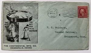 Indiana Indianapolis 1910 Illustrated Adv. Dustoline Broom Continental Mfg.  VF! - Picture 1 of 2