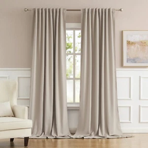 DUALIFE Extra Long Room Darkening Curtains Rod Pocket/Back Tab 120 Inches Long,T - Picture 1 of 1