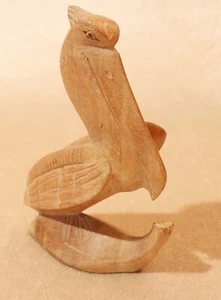 Holz Pelikan sitzend Figur Schnitzerei Handarbeit Meer Holzfigur Dekoration - Bild 1 von 3